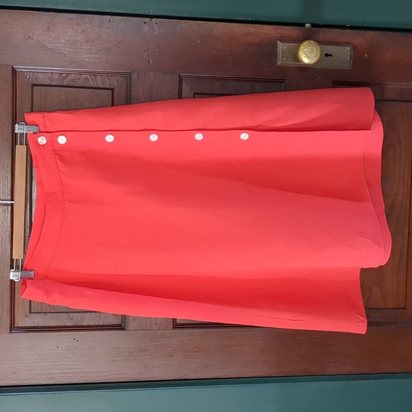 LOFT Dresses & Skirts - LOFT Linen Side Button Midi Skirt